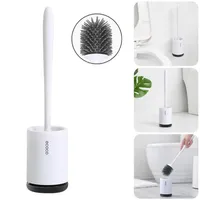 Silicone Toilet Brush Holder Sets Wc Wall Hanging Household Floor Standing Bathroom Cleaning Accessories Soft Bristles TPR Head Ba254c