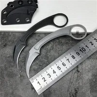 Outdoor EDC Camping Hunting Knife Survival Finger Ring Tactical Pocket Claw Karambit Cutter w K Sheath256b