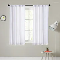 Curtain Modern Short Sheer For Living Room Solid Voile Bedroom Home Decoration Tulle Drape Kitchen Half Window