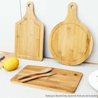 Table Mats & Pads Homgeek Cutting Board Bamboo Chopping Block Pizza Plate Durable Natural Kitchen Accessories