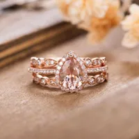 Wedding Rings 2023 Fashion Set For Women Accessories Elegant Crystal Rhinestones Engagement Band Bijoux Femme Gift