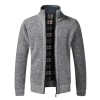 Men's Sweaters Winter Thick Men Knitted Sweater Coat Off Long Sleeve Cardigan Fleece Full Zip Male Causal Plus Size Clothing Warm