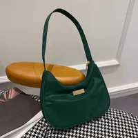 Women Simple Nylon Cloth Underarm Shoulder Bags New Solid Color Tote Handbags Horizontal Square Famous Brand Casual Bags 230308