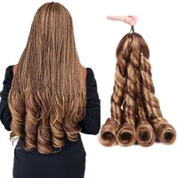 Pony Style Braid Hair 24 Inch Synthetic Kanekalon Fiber Loose Body Wave Spiral Spanish Extensions French Curly Braiding Hair