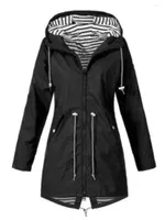 Hunting Jackets Women Ladies Raincoat Wind Waterproof Jacket Hooded Rain Mac Outdoor Poncho Coat Forest Wear