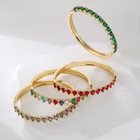 designer bracelet Bangle Mafisar Exquisite Gold Plated Bracelets Luxurious Romantic Love Heart Zircon Bracelet For Women Wedding Party JewelryGift
