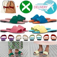 {with box}2023 New Designer Women's Slippers Ladies Cartoon Big Head Slide Oran Classic Open Toe Casual Slide Genuine Soft Leather Metal Drill Buckle Sandals 35-42