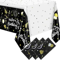 Table Cloth Party Birthday Cover Tablecloth Tablecloths Decorations Decorative Cloths Happy Supplies Disposable Printed
