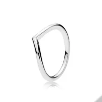 Polished Wishbone Ring 925 Sterling Silver for Pandora Rose Gold Wedding Party Rings Jewelry for Women Men Girlfriend Gift designer Love ring with Original Box Set