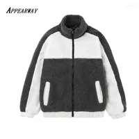 Men's Jackets APPEARWAY Fleece Warm Streetwear Casual Harajuku Hip Hop Men Women Fashion Full Zipper Coat Tops Outwear