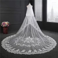 Bridal Veils NZUK Elegant Cathedral Length Veil White Ivory Long Wedding With Comb Lace Edge Applique Bride Accessories