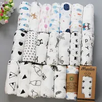 Blankets Swaddling Muslin Blanket 100% Cotton Baby Swaddles 120120cm Soft born Bath Gauze Infant Kids Wrap Sleepsack Stroller Cover 230331