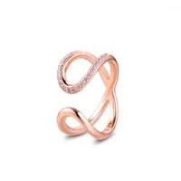 Cluster Rings Wrapped Open Infinity Ring Mother's Day 925 Sterling-Silver-Rings DIY Fashion Feamle Anillos European Jewelry For Women