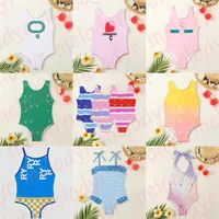 Summer Vacation Beach Swimwear Kids Designer Swimsuit Letter Print One Piece Swimwear Pool Swimming Girl Bikini2429