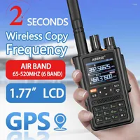 Walkie Talkie ABBREE AR-F8 Automatic Copy Frequency 123-520MHz Full Bands GPS Function Air Band 1.77 LCD 16km Long Range Radio