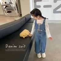 Children Clothing Kids Clothes Set New 2023 Spring Autumn Denim Casual Top and Pants Casual Simple Fashionable Two Piece Set P230331