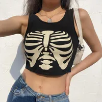 Women's Tanks 2023 Vintage Black Camisole Cyber Y2k Fashion Crop Top Summer Women Gothic Sexy Aesthetic Fairy Corset Tank Camis 90s Clothes