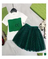 Clothing Sets Luxury Designer Kids Tshirt Veil Skirt Fashion British Brand Summer Childrens Treasures And Girls Cotton Twopiece Ho7974591
