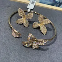 Necklace Earrings Set Elegant Trendy Zircon Jewelry For Women Ladies Girl Flower Bracelets Bangle Cuff Ring Korean Fashion Wedding Party
