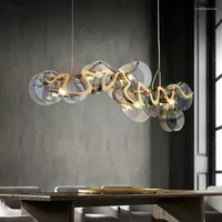 Chandeliers Nordic Modern Luxury Glass Chandelier LED Creative Hanging Light For Living Dining Room Bedroom Pendant Lamp Lustre Home Decor