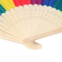Christmas Decorations Chinese Style Colorful Rainbow Folding Hand Fan Party Favors Wedding Souvenirs Giveaway For Guest