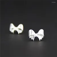 Stud Earrings Delicate 925 Sterling Silver Bowknot Bow Tiny Butterfly For Women Girl Lady Party Luxury Jewelry
