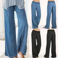 Women's Jeans Women's Wide-leg Pants High Waist Loose Yoga Long Palazzo Casual Plus Size Black Pant Women Streetwear
