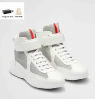 2023 Famous Brand America Cup high-top Sneakers Shoes Bike Fabric Patent Leather Light Rubber Sole Red Casual Walking Discount Sports Shoe EU38-46 Original Box