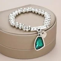 Charm Bracelets Anslow 2023 Wholesale Fashion Jewelry Ancient Silver Plated Crystal Adjustable Size Women Bracelet Friends Valentine's