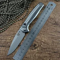 BM 781 Survival Folding Knives Axis D2 Stonewashed Blade Outdoor Camping Tactical Knife Gear Aluminum Handle EDC Tool248m