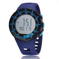 Wristwatches OHSEN Brand LCD Digital Watch Men Women Outdoor Sport Watches 50M Waterproof Fashion Blue Rubber Band Wristwatch Clocks Gifts