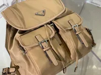 Nylon Backpack Black Back Pack Triangle Sign Shoulder Bags Good Quality Multiple Pockets