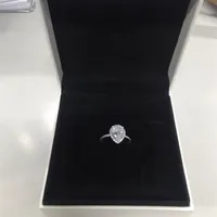 NEW 925 Sterling Silver CZ Diamond Tear drop Wedding RING Set Original Box for Pandora Water Drop Rings for Women Girls Gift Jewel244K