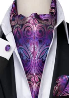 Fast Ascot Men039s Classic Purple Paisley Cravat Vintage Ascot Handkerchief Cuffflinks Cravat Set For Mens Wedding Par2799225