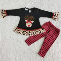 Clothing Sets Fall Outfits Baby Girls Christmas Clothes Set Boutique Children Wholesale Toddler Embroidery Top
