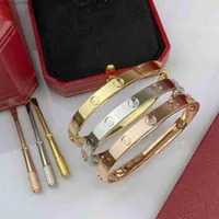 With Box Set Unisex Love Bracelets Bangle silver rose gold bracelet Stainless Steel Women Men Screwdriver Designer Bracelet Couple Jewelry