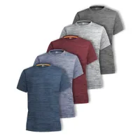 Pack Men S Dry -Fit Active Athletic Performance Crew Neck T Shirts - Running Gym Training Short Sleeve Quick Dry T -shirt Top