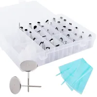 Pieces Cake Decorating Supplies Kit 36 Icing Tips 2 Silicone Pastry Bags 2 Flower Nails 2 Reusable Plastic Couplers Baking Supplies Frosting