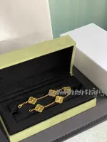 Luksusowy designerka van clover bransoletka perła 4 liść 18K złota marka laserowa Brzeczak urok bransoletki naszyjniki kolczyki diamentowe ślub moda