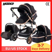 Lyxig babyvagn 3 i 1 Portable Travel Baby Carriage Folding PRAMS Aluminium Frame High Landscape Car for Newborn Baby