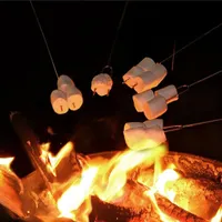 Bobs de churrasco telescópicos Marshmallow assando palitos smores skewers panela hot cã garfo churrasqueira ferramenta para acampamento de pit patio