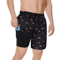 Męskie pnie pni męskie szorty stroje kąpielowe męskie pnie pływania z kompresyjną liniową różową 2xl