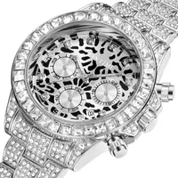 Polshorloges pintime horloge voor mannen mode luipaard print wijzerplaat roestvrijstalen riem diamantkas karts polswatch waterdichte reloj hombre