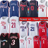 Joel Embiid 21 James Harden 1 2022-23''76ers "Basket Jersey Tyrese Maxey 0 Allen 3 Iverson Retro Philadelphias Sixer 76er Stitched Jerseys Basket Men City Shirt