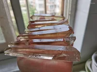 장식 인형 2.2lb 자연 스모키 레무리아 종자 석영 수정 포인트 종료 완드 표본