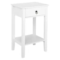 Night Stand Storage Bedside Table with Drawers Cabinet Multi Function Shelf Modern Fashion Design White