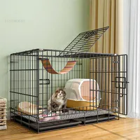 Transporteurs de chats à la maison cages intérieures grandes capacités en fer forgé d'espace libre Villa Pet Cage Puppy Supplies