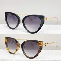 gafas de sol de marco de ojo de gato 40014 marco de fibra de acetato patas de metal dorado