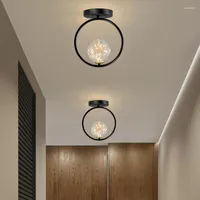 Ljuskronor minimalistisk LED -ljuskrona lamphall belysning nordisk glans glas lampskärmstak för vardagsrumskök