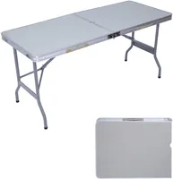 휴대용 접이식 알루미늄 가방 테이블, 우산 구멍이있는 소형 캠핑 피크닉 테이블